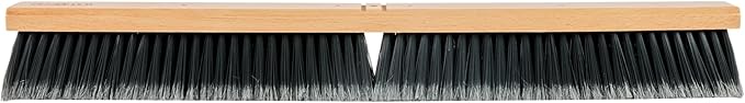 Restaurantware-BROOM HEAD ONLY: Clean Tek Professional 30-Inch Broom Head, 1 Heavy-Duty Push Cleaning Tool - Handle And Brace Sold Separately, Medium Plastic Bristles, Wooden, Commercial Use