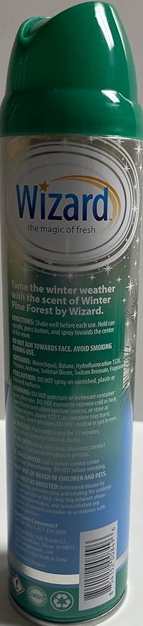 Wizard The Magic of Fresh | Odor Neutralizer & Air Freshener - 10 Oz. Winter pine forest (Pack of 4) (Packaging May Vary)