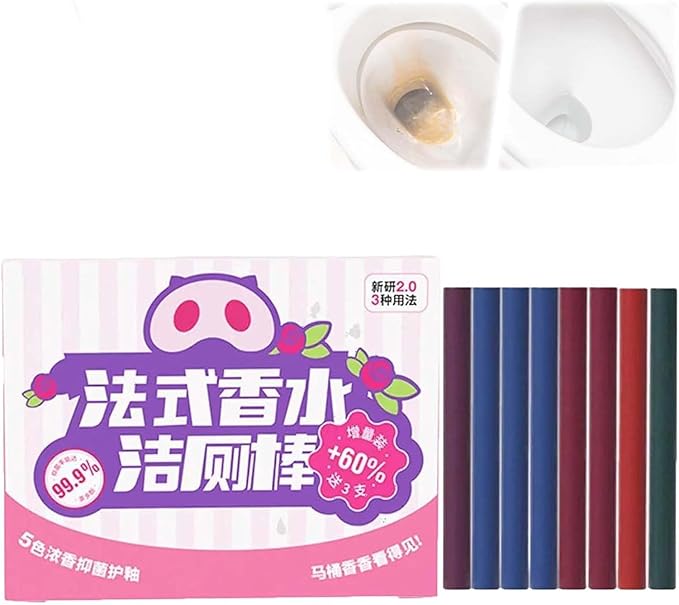 Multi-Functional Concentrated Toilet Cleaning Sticks, Toilet Tank Cleaner Cleaning Perfume Stick, Toilet Bowl Cleaners Drop in Tank, Bowl Freshener for Bathroom, Long-Lasting Freshness (1, 1 Box)
