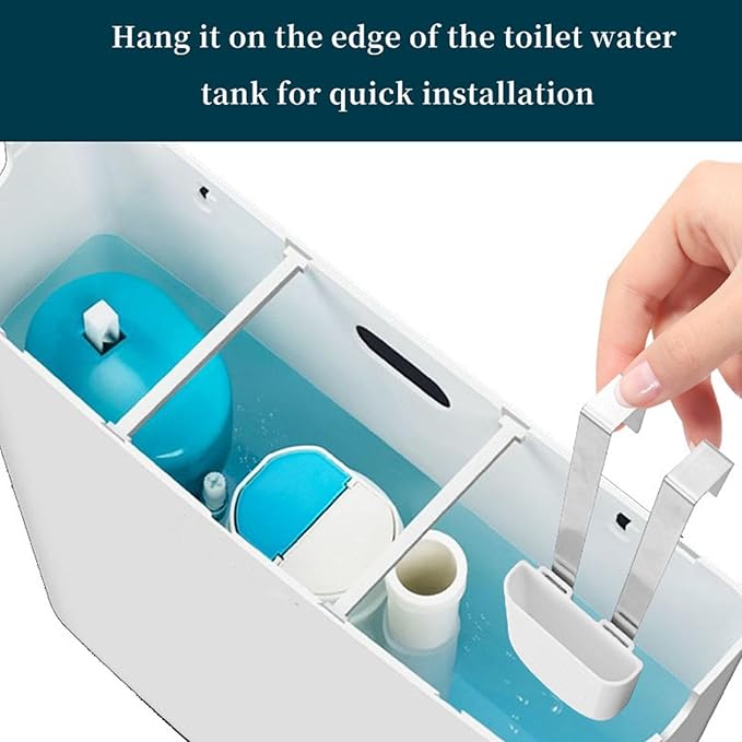 Toilet Tank Cleaner Tablet Holder - Organizer Shelf, 1 Piece Hanging Basket For Blue Blocks, Waterproof Metal Frame With Hook, Bathroom Supply, Caddy For Cisterns, Cubicles And Lavatories