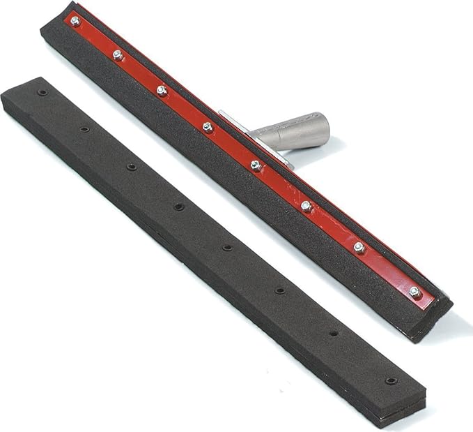 SPARTA Flo-Pac Heavy Duty Double Foam Floor Squeegee for Professional Floor Cleaning Warehouse and Kitchen, 24 Inches, Black, (Pack of 6)