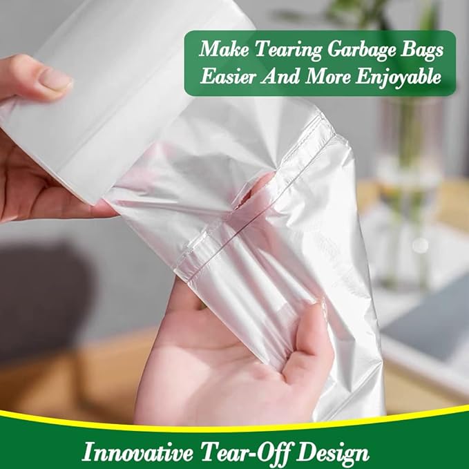 2.5 Gallon 120 pcs(2.5-2.6 Gal) Small Clear Trash Bags, Strong 2.5 Gallon 2.6 Gallon Garbage Bags, Bathroom Trash Can Bin Liners,Mini Bags Waste Basket Liner,Fit 6-10 Liter, 2.5-2.6 Gal (2.5C120)