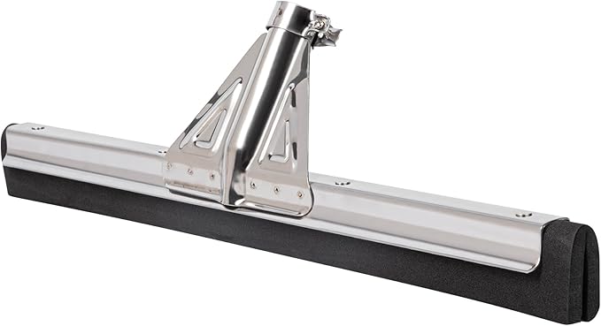 Restaurantware-RW Clean 17.7 Inch Floor Squeegee, 1 Heavy-Duty Squeegee Head Replacement - Handle Sold Separately, Medium, Stainless Steel Garage, Foam Blade, For All Types Of Floors