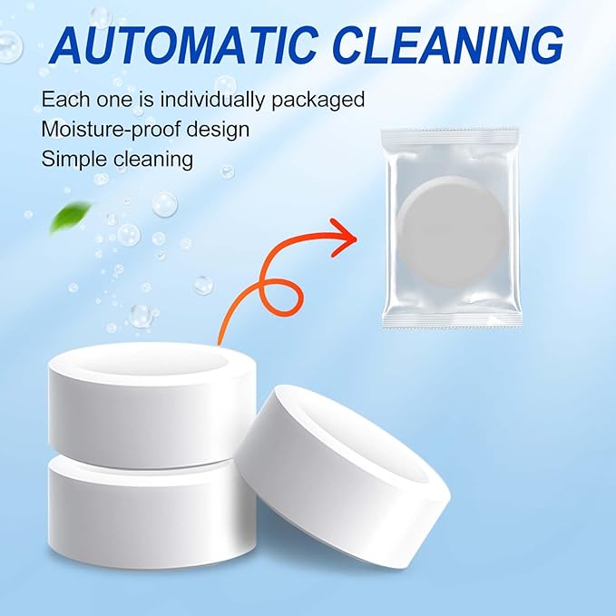 Automatic Toilet Bowl Cleaner Tablets, Bleach.Descale & Deodorize-Tank Drop-In Tablets for Stain&Limescale Removal, Fresh Scent, Septic-Safe, Compatible with effective to use Works with Toilets -good