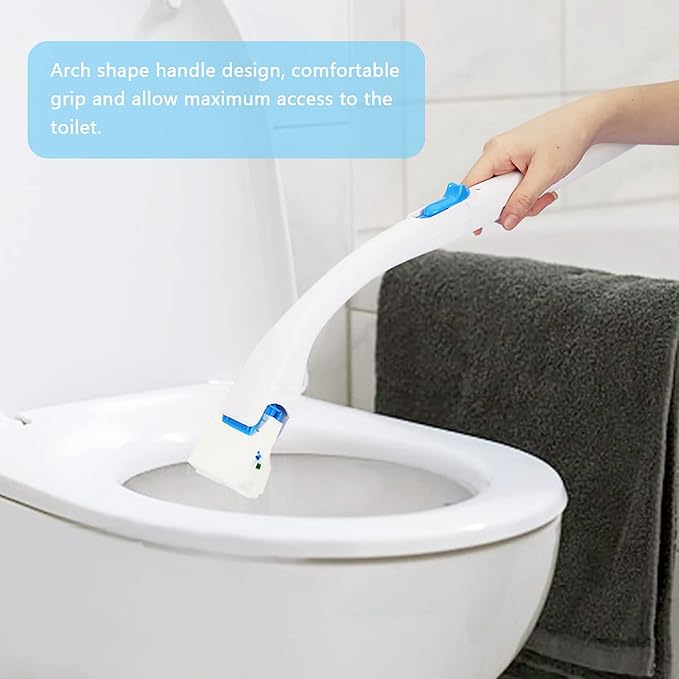 Disposable Toilet Brush, Disposable Toilet Bowl Cleaner Wand with Cleaning Cotton, Disposable Toilet Cleaner Cleaning Toilet Brush for Home, Bathroom