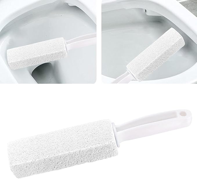 Toilet Cleaner Stone Dead Corner Grout Cleaner Long Handle Bathroom Appliances Toilet Brush for Household Cleaning (White 10cm)