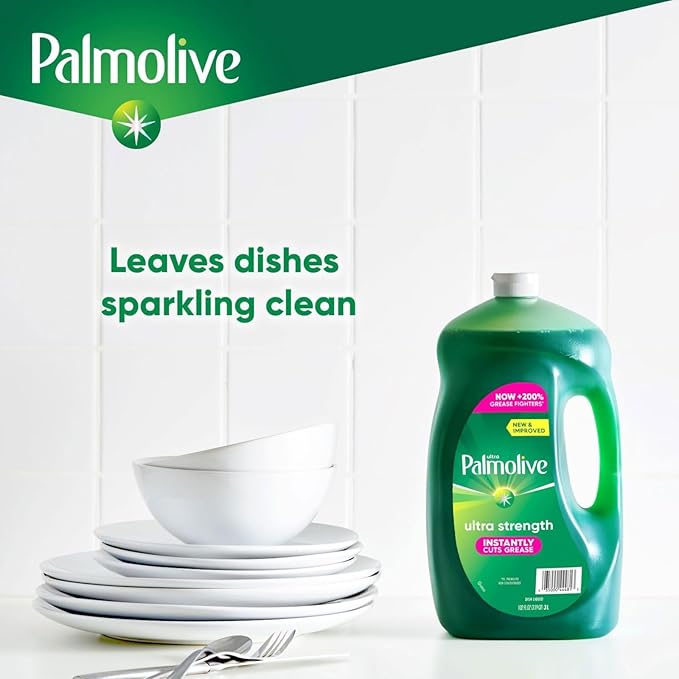 Ultra Palmolive Antibacterial Dishwashing Liquid, Original Scent, Dish Soap Refill 102 Fl. Oz, bundled with Heavy Duty Scotch Brite Sponge