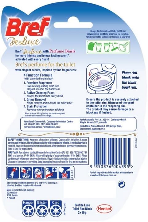 Bref Power Active Duplo Deluxe Magnolia Toilet Basket – 2 x 50 g