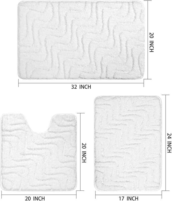 Bath Rugs Bathroom Mat Soft Absorbent Plush Shaggy Soft Floor Non Slip Shower Bath Tub Machine Washable