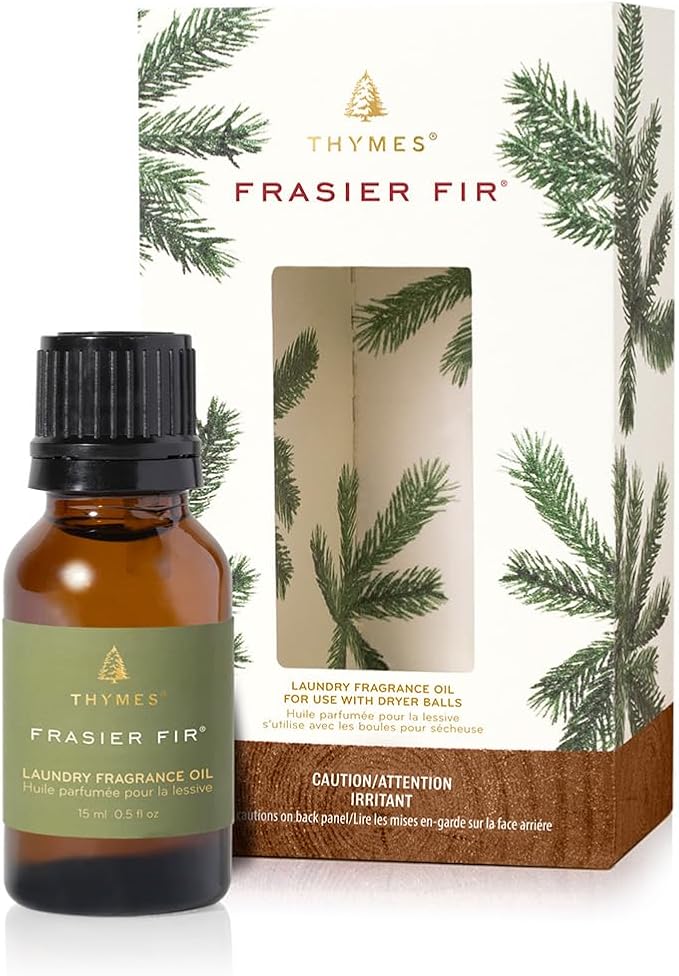 Thymes Frasier Fir Laundry Fragrance Oil for Dryer – Scented Laundry Supplies (0.5 fl oz)