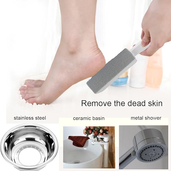 10 Pack Pumice Stone for Cleaning with Extra Long Handle, Toilet Pumice Stone Scouring Stick, Cleaning for Toilet, Sink, Bathtub and Pool, 1 Wand+10 Stones