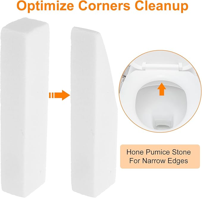 HARFINGTON 12pcs Natural Pumice Stone, Toilet Bowl Cleaner Pumice Stone for Hard Water Marks Cleaning on Toilets, Grills, Tiles, Grout, Sinks, Bathtubs, Pools, White