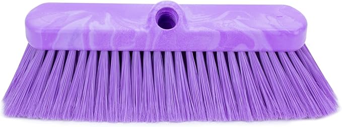 SPARTA 41278EC68 Flo-Thru Plastic Wall Scrub Brush, Equipment Brush With Soft Nylex Bristles For Industrial Kitchens, Hospitals, Commercial Cleaning, 4 Inches, Purple