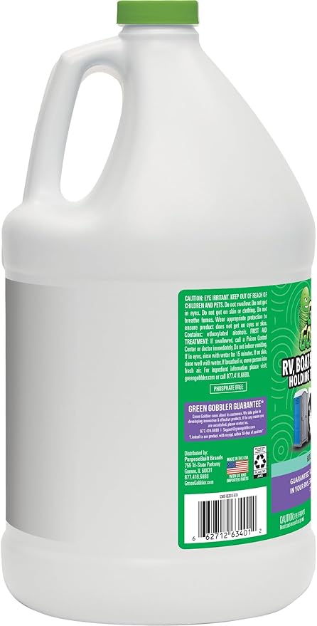 Green Gobbler, Portable Toilet Porta Potty Chemical Waste DIGESTANT & DEODORIZER - 1 Gallon/Fresh Scent (Up to 42 Doses per Gallon)