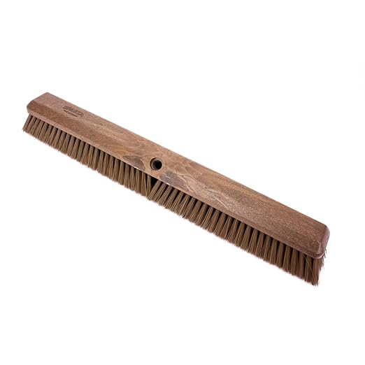 SPARTA Omni Sweep – 24" Heavy Duty Broom Head for Outdoor and Indoor Use, Nonabsorbent Block, Multi-Surface Deck Brush for Garage, Patio, Kitchen, and Concrete, Brown, Pack of 12