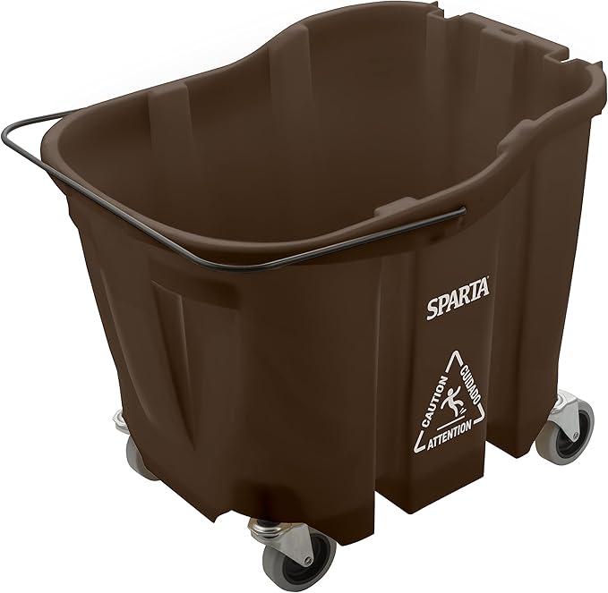 SPARTA 7690401 Omnifit Plastic Mop Bucket For Cleaning, 35 Quarts, Brown