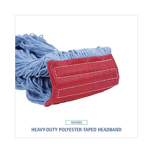 Boardwalk BWK403BL Mop Head, Premium Standard Head, Cotton/Rayon Fiber, Large, Blue (Case of 12)