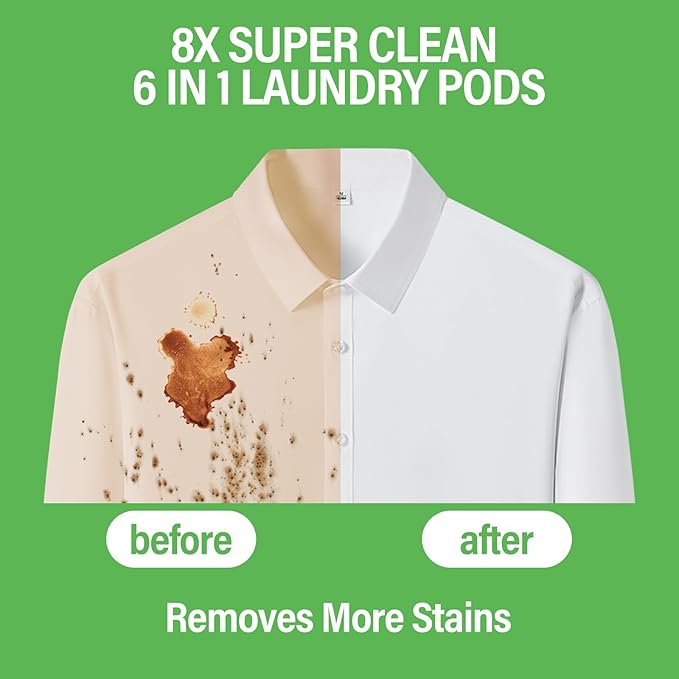 YUCO Pods Laundry Detergent Hypoallergenic,Powerful 6IN1 Detergent Pod,Scent Beads New Formula,Helps to Keep Garment Fresh Clean,Soft and Fragrant (1 Box of 40 Pod,Net 10g/pod,Net 400g)