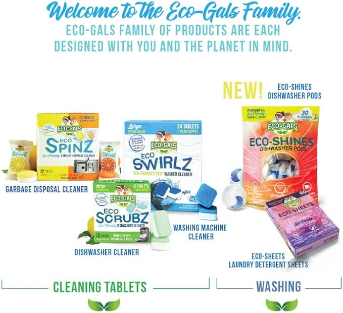 Eco-Gals Eco-Squares laundry detergent sheets with zero waste dry soap technology for cleaning linen and clothes in regular and high efficiency top and front load washing machines, Lavender