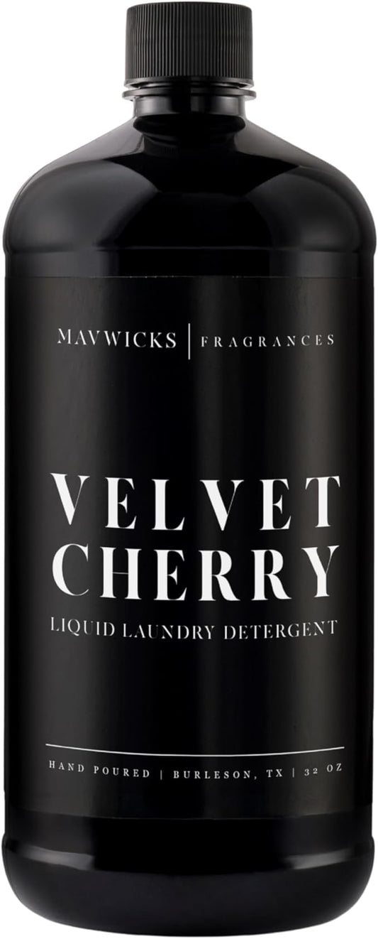 Mavwicks - Laundry Liquid Detergent (Velvet Cherry) - 32 Oz Laundry Perfume Bottle for Men & Women, Stain & Odor Remover, Deep Clean, Long-Lasting Fragrance and Freshness for All Fabrics
