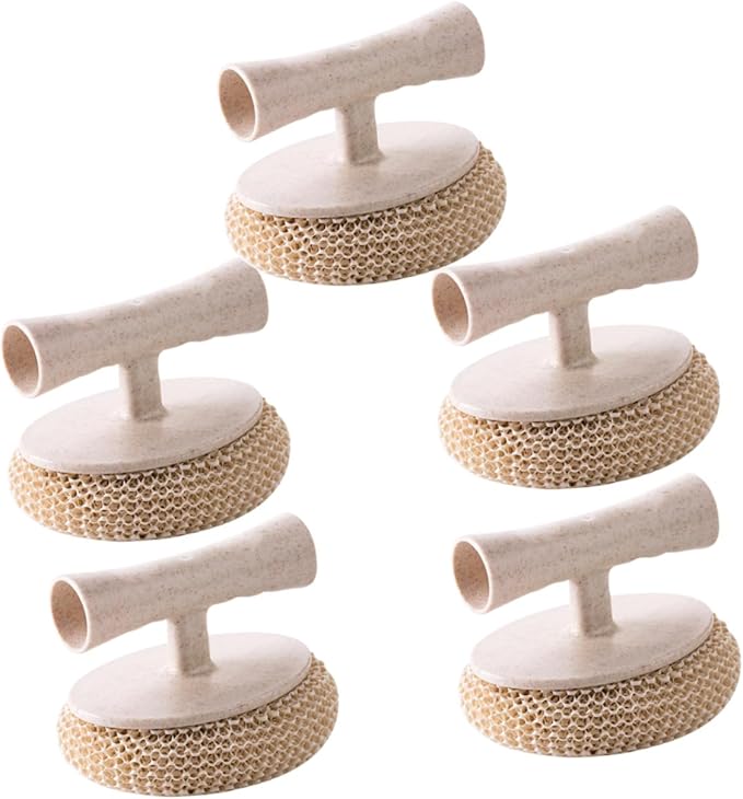 OUNONA 5Pcs Short Handle Kitchen Cleaning Brush Practical Bowl Sink Scrubber for Cleaning for Hard to Reach Areas Kitchen Supplies Dish Washing