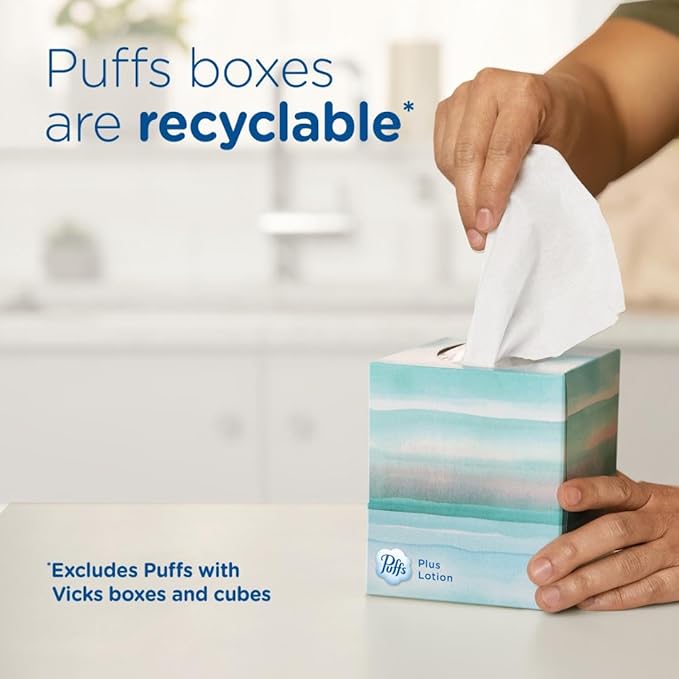 Puffs Ultra Soft Non-Lotion Facial Tissues, 1 Family Box, 124 Tissues Per Box