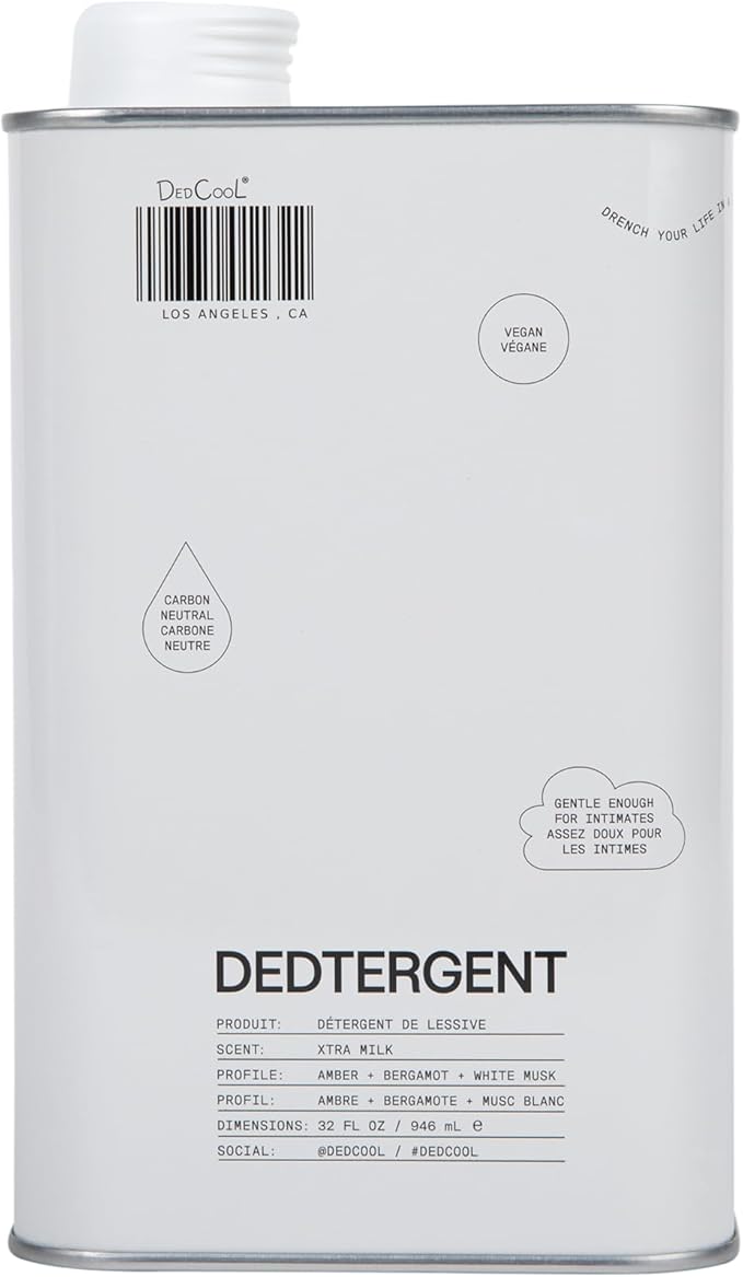 DedCool Liquid Laundry Detergent in Xtra Milk | Luxurious Scent | Stain-Removing Formula | Infused with Natural Essential Oils | Non-Toxic | Up to 60 Washes | 32 fl oz
