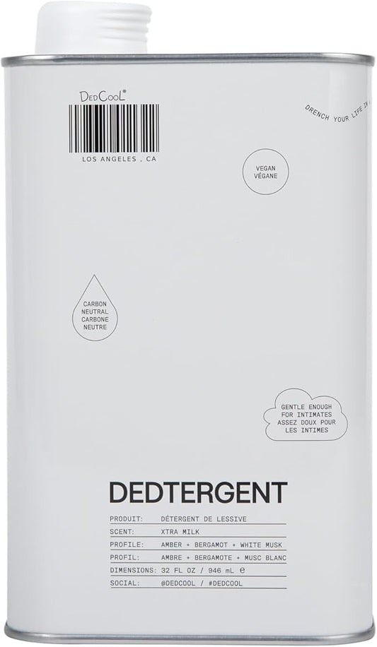 DedCool Liquid Laundry Detergent in Xtra Milk | Luxurious Scent | Stain-Removing Formula | Infused with Natural Essential Oils | Non-Toxic | Up to 60 Washes | 32 fl oz