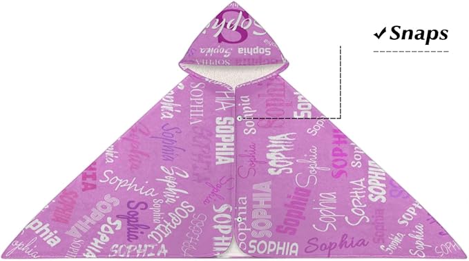 Personalized Hooded Bath Towels with Name, Custom Beach Towels for Kids Cotton Soft Swim Towels Camping Towels Toddler Beach Towels, Violet Purple Solid Color