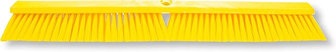 SPARTA 41891EC04 Omni Sweep Plastic Push Broom Head, Heavy Duty, Industrial Broom With Color Code System For Outdoor, Indoor, Garage, Concrete, Patio, Kitchen, Bathroom, 24 Inches, Yellow
