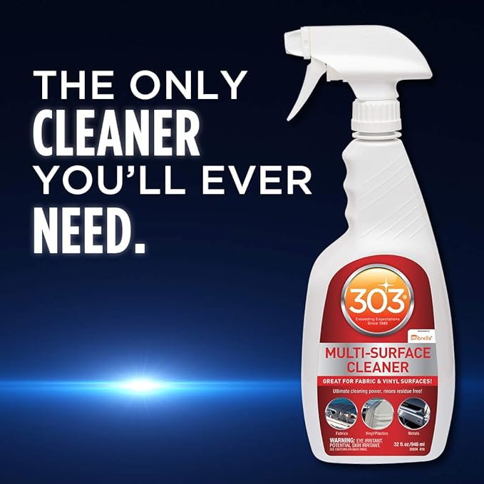 303 Products Marine Multi-Surface Cleaner, Boat Cleaner Spray for Vinyl, Canvas & Upholstery – Removes Dirt & Grime, Sunbrella Recommended, 32 oz (6-Pack)