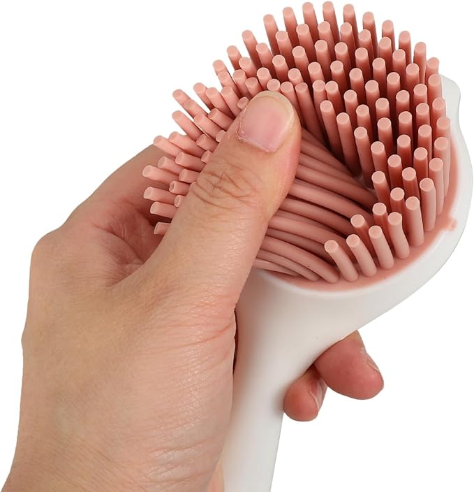 Luxshiny Dish Brush with Long Handle: Pot Scrubber Kitchen Scrub Brush Ergonomic Dish Washing Scrubber for Dishes and Pots Non-Scratch Cleaning
