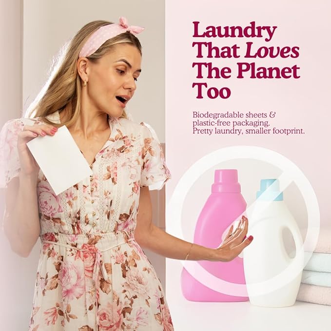 Glory Days Eco Laundry Detergent Sheets Fresh Linen Scent – Enzyme-Powered, Plastic-Free, Gentle on Skin – 40 Sheets 80 Loads HE Compatible