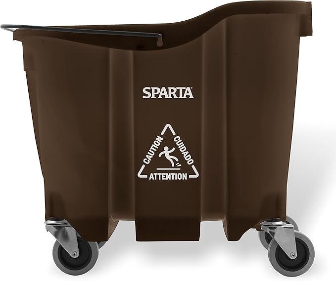 SPARTA 7690401 Omnifit Plastic Mop Bucket For Cleaning, 35 Quarts, Brown
