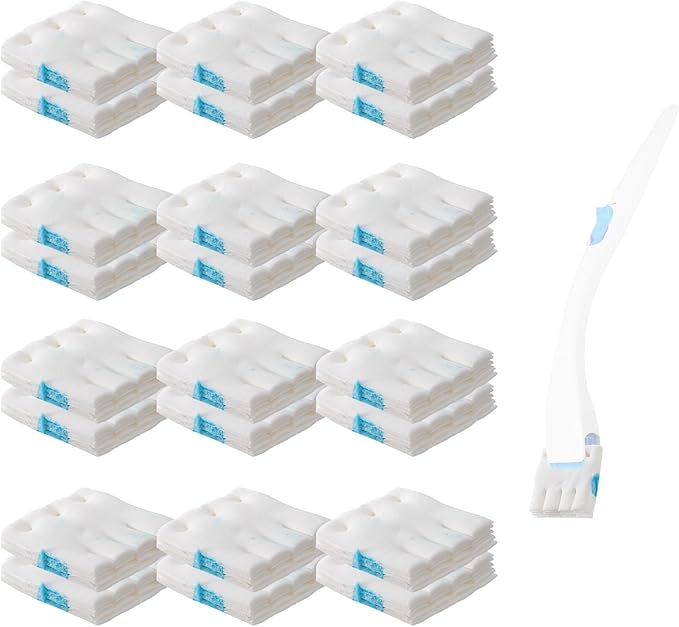 24 Pack Flushable Refills Compatible with Scrubbing Bubbles Toilet Bowl Brush, Disposable Cleaner Refills Pads for Scrubbing Bubbles Toilet Wand, Toilet Brush Refill Accessories (Only Pads)