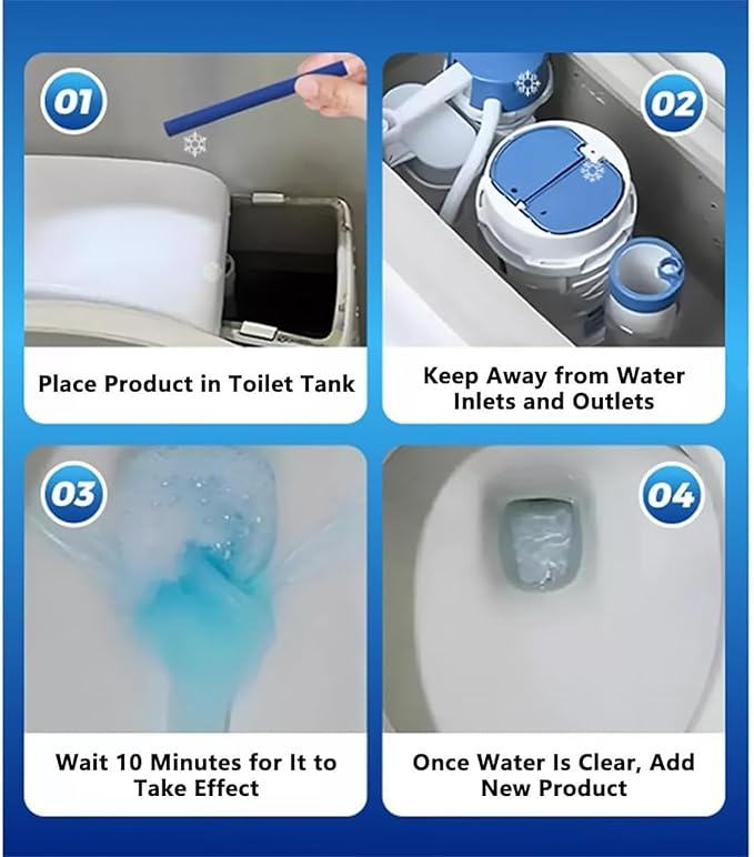 Multi-Functional Concentrated Toilet Cleaning Sticks, Toilet Tank Cleaner Cleaning Perfume Stick, Toilet Bowl Cleaners Drop in Tank, Bowl Freshener for Bathroom, Long-Lasting Freshness (1, 1 Box)