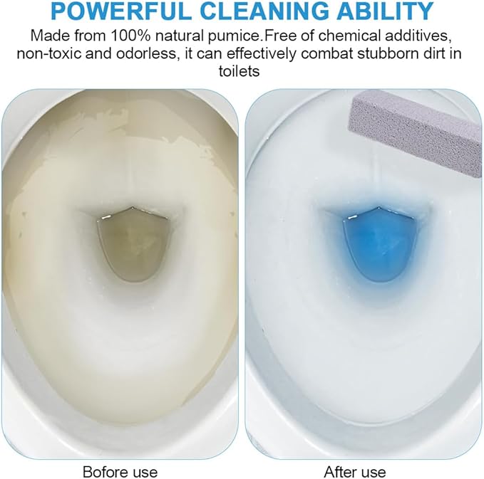 Pumice Stone 6 Packs Long Handle Toilet Bowl Cleaner Eco Friendly Toilet Stain Remover Scouring Sticks for Kitchen Bath Pool Grills Cleaning