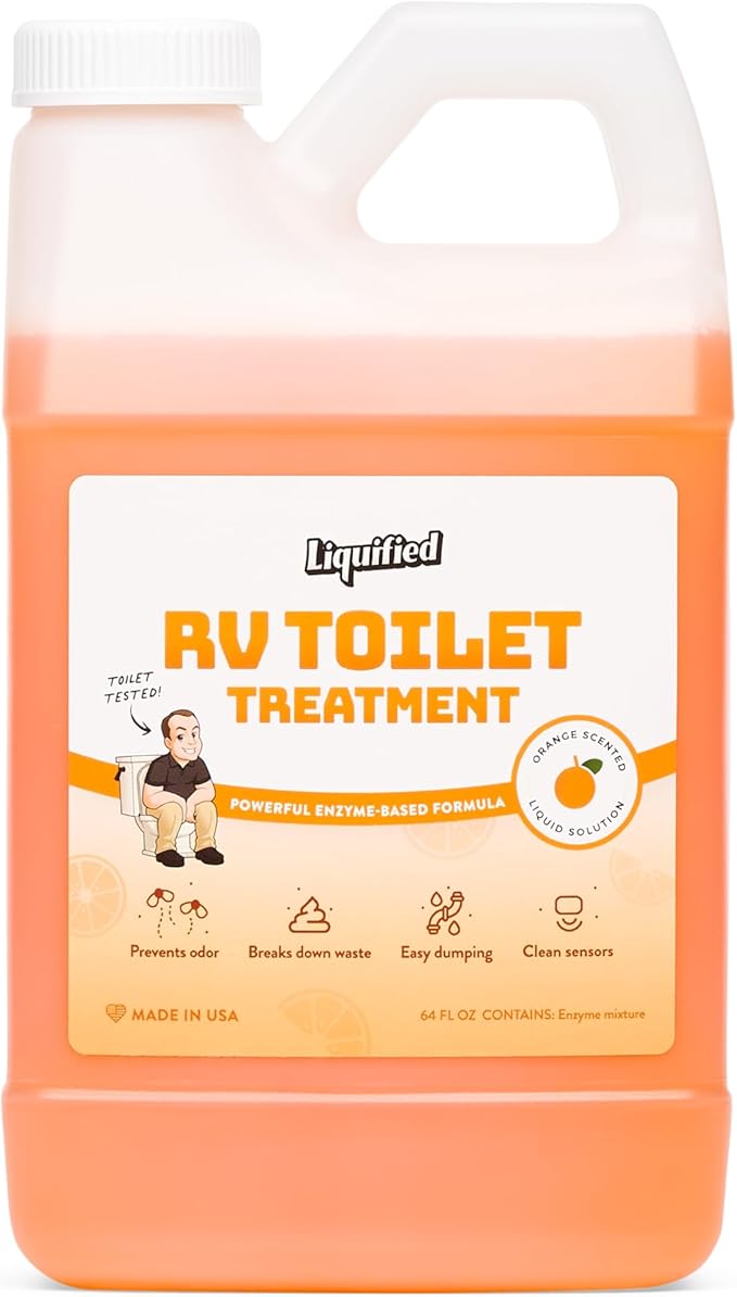 Liquified RV Toilet Treatment - Black Holding Tank Digester - Orange Scent - Matts RV Reviews (Orange, 64oz)