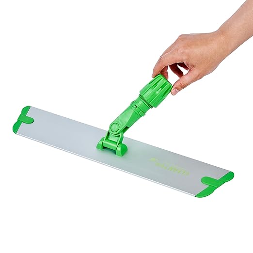 Restaurantware-Clean Tek Professional 17.7 Inch Flat Mop Plate Frame, 1 Quick Connect Mop Frame for Wet Or Dry Pads - Pads Sold Separately, Durable, Green Aluminum Cleaning Pad Base
