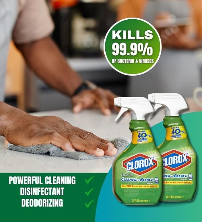 GROVE 2-Pack Bleach Spray Cleaning Bundle, Bathroom & Multi-Surface Cleaner Set – Disinfecting Bleach Spray for Home Cleaning, 32 oz