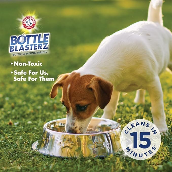 Arm & Hammer Bottle Blasterz - Drop-In Cleaning Tablets - Perfect for Water Bottles, Tumblers, and Coolers - All-Natural Ingredients, Eliminates Odors, Fast-Acting, Individually Packed (12 Count)