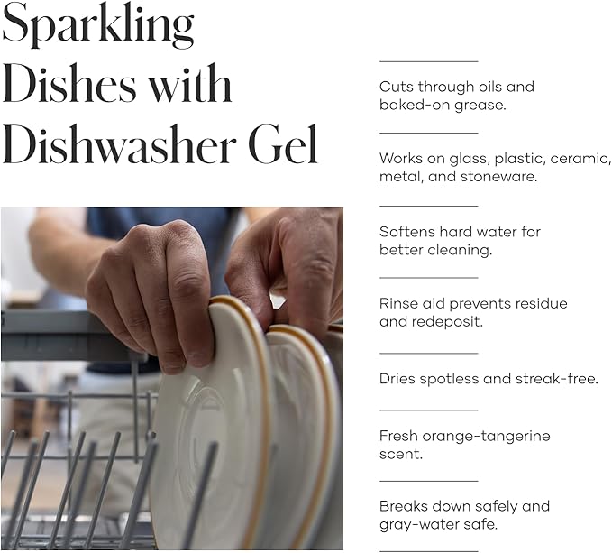 Modere Dishwasher Gel - Powerful Dishwashing Gel with Enzymes and Essential Oils That Help Deliver Sparkling, Spotless Dishes With Every Wash - 480 mL