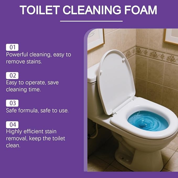 2026 New Upgrade Fizz Clean Toilet Cleaner, Fizz Toilet Cleaning Foam, Fizz Cleaning Powder, Fizz Clean Foam Cleaner, Touch Free Foaming Foaming Powder – Bathroom Toilet Cleaning Powder (boxed 1pcs)