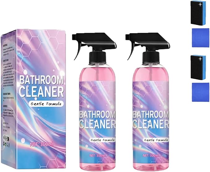 Heavy Duty Bathroom Scrubbing Solution, Foaming Bathroom Descaler, All Purpose Bathrooms Descaler Foam Cleaners, For Tub Floor Tile, Showers, Bathtubs (2pc)