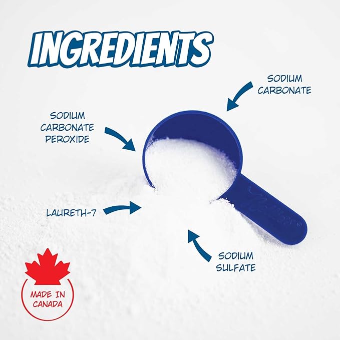 Nellie's Oxygen Brightener - 100 Scoops - Planet Friendly Stain Remover - Safe Alternative to Bleach - Septic-Safe Formula - Compact Powder Form - Made in Canada