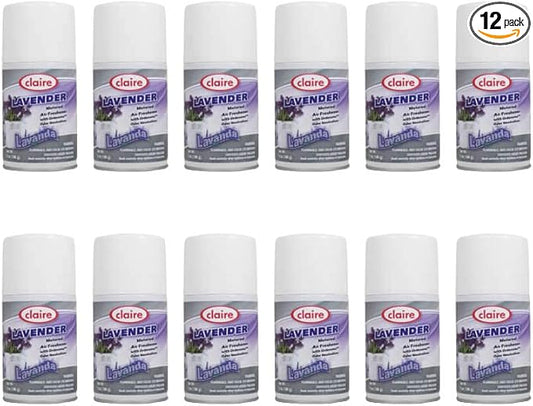 Claire Cl115-12pk Lavender Metered Air Freshener; 7 Oz (Pack of 12)