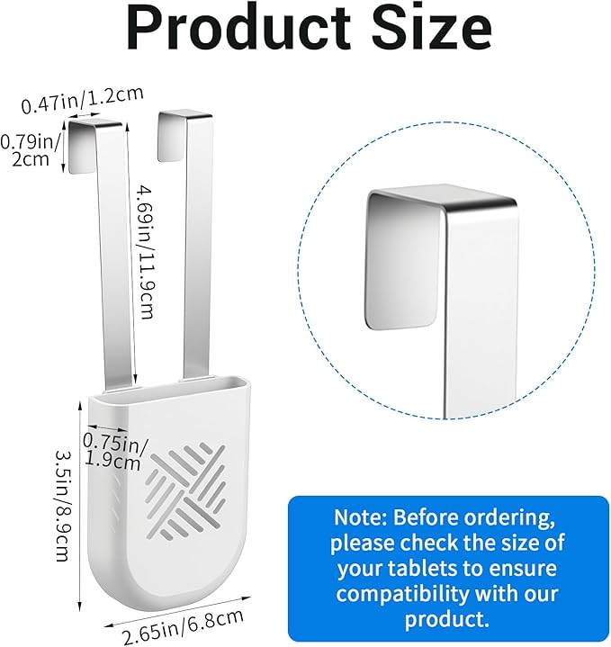 Bremorou Toilet Tank Cleaning Tablet Holder Bowl Cleaner Tablets Holder Hanging Toilets Cleaner Caddy Tablet Bracket White