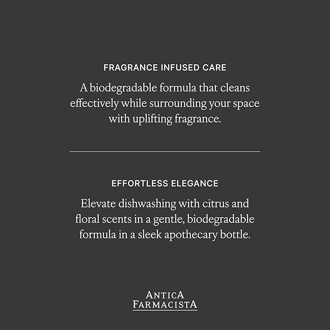 Antica Farmacista Dish Soap - Premium Quality Dishwashing Soap - Luxurious Home Essentials - Housewarming Gift - Orange Blosson, Lilac & Jasmine, 24 fl oz