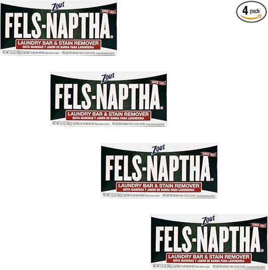 Fels Naptha Laundry Bar and Stain Remover, 5oz (4 bars) by Fels Naptha