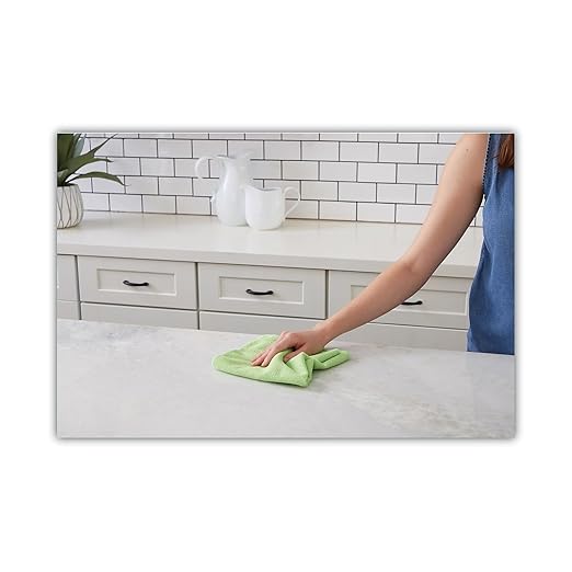 Boardwalk Microfiber Cleaning Cloths, 16 x 16, Green, 24/Pack